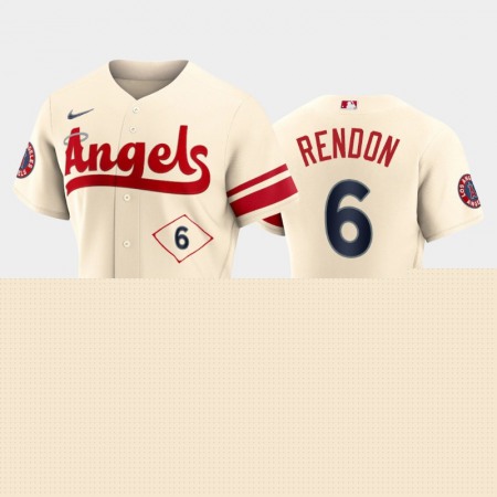 Men's Los Angeles Angels #6 Anthony Rendon 2022 Cream City Connect Flex Base Stitched Jersey