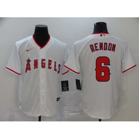 Men's Los Angeles Angels #6 Anthony Rendon White Cool Base Stitched MLB Jersey