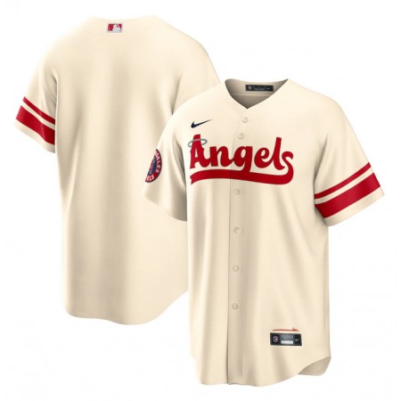 Men's Los Angeles Angels Blank 2022 Cream City Connect Cool Base Stitched Jersey