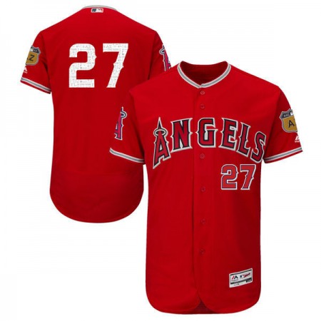 Men's Los Angeles Angels of Anaheim #27 Mike Trout Majestic Red 2017 Spring Training Authentic Flex Base Player Stitched MLB Jersey