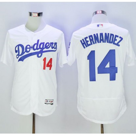 Dodgers #14 Enrique Hernandez White Flexbase Authentic Collection Stitched MLB Jersey