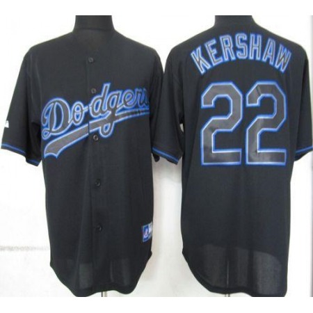 Dodgers #22 Clayton Kershaw Black Fashion Stitched MLB Jersey