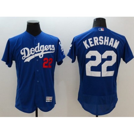 Dodgers #22 Clayton Kershaw Blue Flexbase Authentic Collection Stitched MLB Jersey
