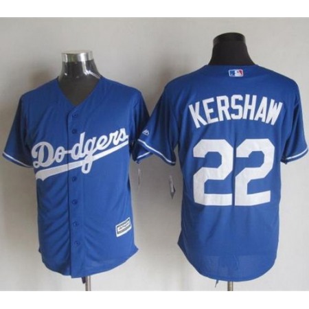 Dodgers #22 Clayton Kershaw Blue New Cool Base Stitched MLB Jersey
