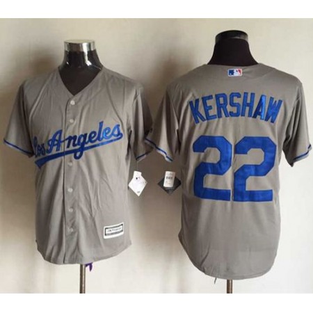 Dodgers #22 Clayton Kershaw Grey New Cool Base Stitched MLB Jersey