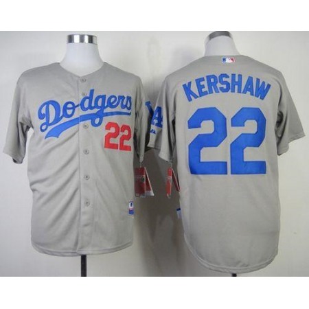 Dodgers #22 Clayton Kershaw Stitched Grey MLB Jersey