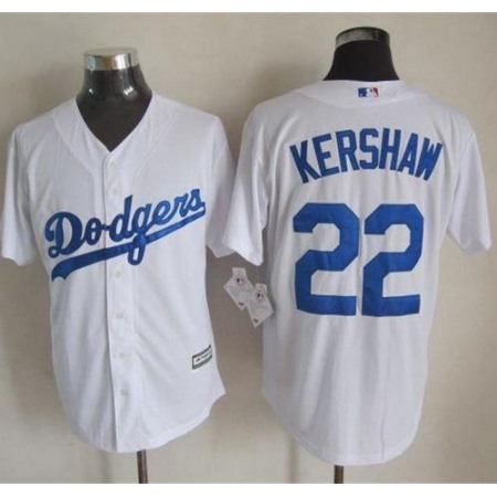 Dodgers #22 Clayton Kershaw White New Cool Base Stitched MLB Jersey
