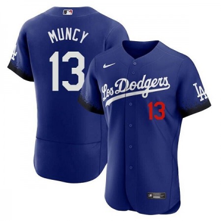 Men's Los Angeles Dodgers #13 Max Muncy 2021 Royal City Connect Flex Base Stitched Baseball Jersey