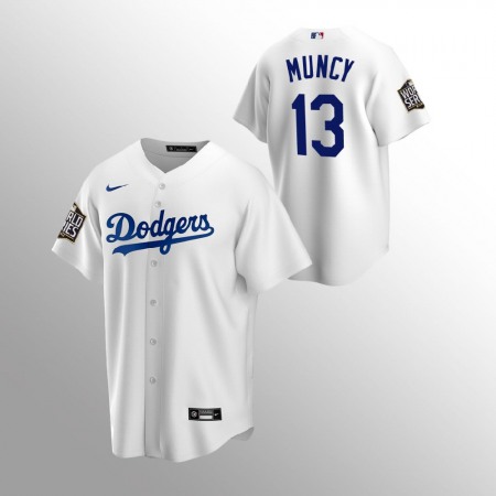 Men's Los Angeles Dodgers #13 Max Muncy White 2020 World Series Bound stitched Jersey