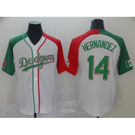 Men's Los Angeles Dodgers #14 Kike Hernandez Mexican Heritage Culture Night MLB Jersey