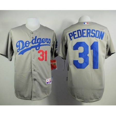Dodgers #31 Joc Pederson Grey Cool Base Stitched MLB Jersey