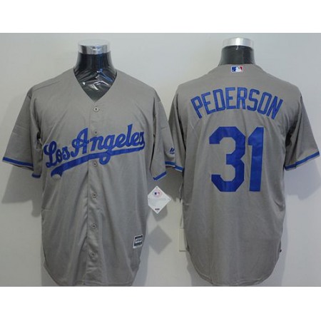 Dodgers #31 Joc Pederson Grey New Cool Base Stitched MLB Jersey