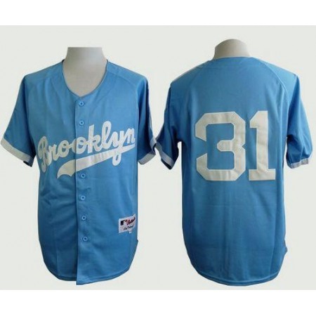 Dodgers #31 Joc Pederson Light Blue Cooperstown Stitched MLB Jersey