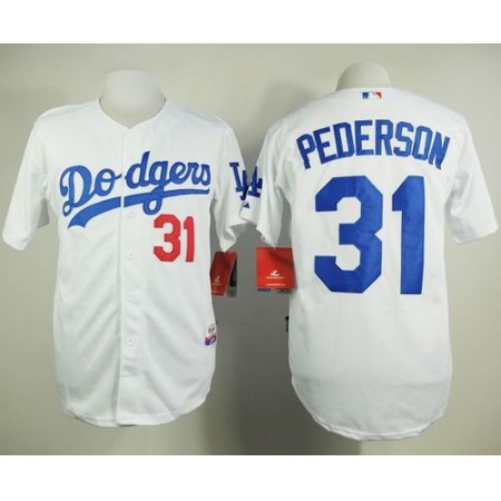 Dodgers #31 Joc Pederson White Cool Base Stitched MLB Jersey