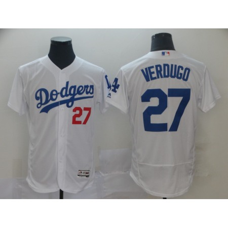 Men's Los Angeles Dodgers #27 Alex Verdugo White 2019 Flex Base Stitched MLB Jersey