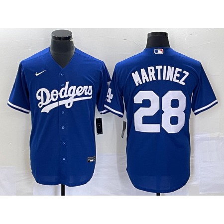 Men's Los Angeles Dodgers #28 J.D. Martinez Blue Cool Base Stitched Baseball Jersey