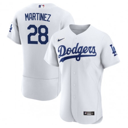 Men's Los Angeles Dodgers #28 J.D. Martinez White Flex Base Stitched Baseball Jersey