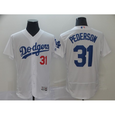 Men's Los Angeles Dodgers #31 Joc Pederson White 2019 Flex Base Stitched MLB Jersey