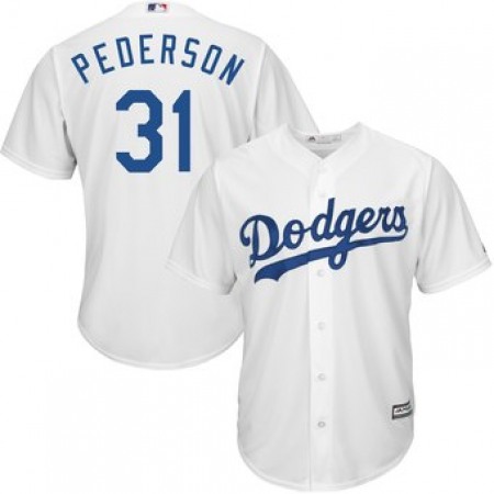 Men's Los Angeles Dodgers #31 Joc Pederson White Cool Base Stitched MLB Jersey