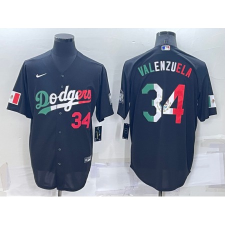 Men's Los Angeles Dodgers #34 Toro Valenzuela Black Mexico Cool Base Stitched Baseball Jersey