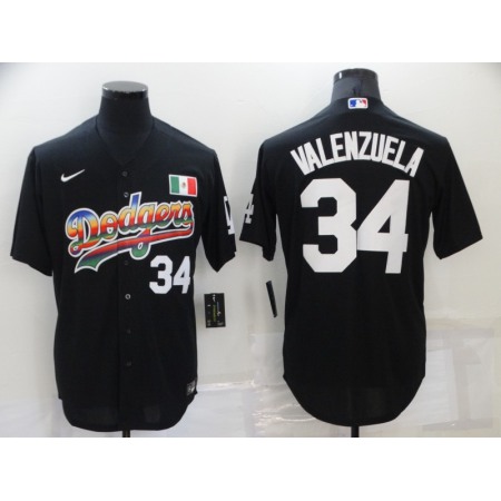 Men's Los Angeles Dodgers #34 Toro Valenzuela Black Stitched Baseball Jersey