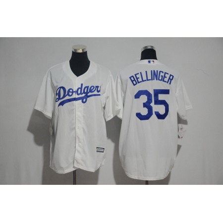 Men's Los Angeles Dodgers #35 Cody Bellinger Majestic White Cool Base Stitched MLB Jersey