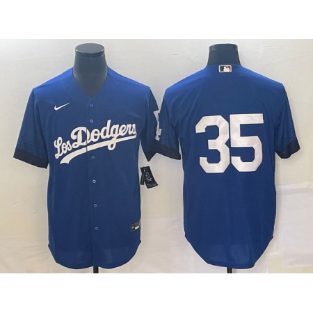 Men's Los Angeles Dodgers #35 Cody Bellinger Royal City Connect Cool Base Stitched Baseball Jersey