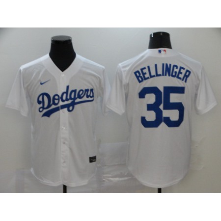 Men's Los Angeles Dodgers #35 Cody Bellinger White Cool Base Stitched MLB Jersey