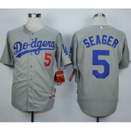 Dodgers #5 Corey Seager Grey Cool Base Stitched MLB Jersey