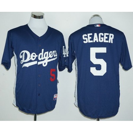 Dodgers #5 Corey Seager Navy Blue Cooperstown Stitched MLB Jersey