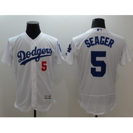 Dodgers #5 Corey Seager White Flexbase Authentic Collection Stitched MLB Jersey