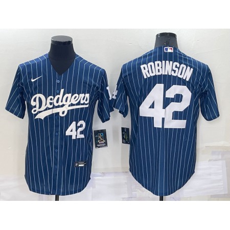 Men's Los Angeles Dodgers #42 Jackie Robinson Navy Cool Base Stitched Jersey