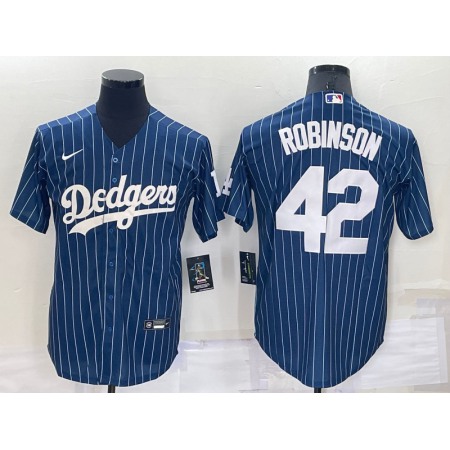 Men's Los Angeles Dodgers #42 Jackie Robinson Navy Cool Base Stitched Jersey