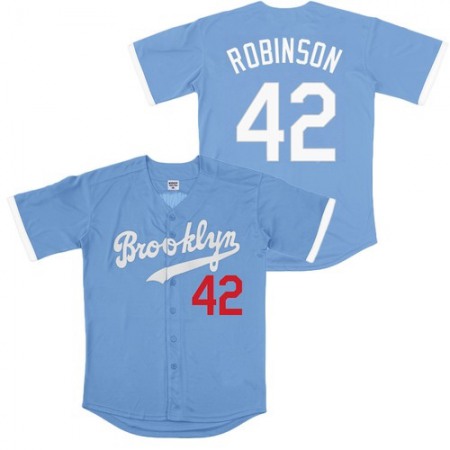 Men's Los Angeles Dodgers #42 Jackie Robinson Throwback Blue Cool Base Stitched Jersey