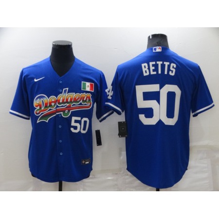Men's Los Angeles Dodgers #50 Mookie Betts Royal Stitched Baseball Jersey