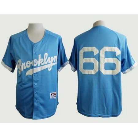 Dodgers #66 Yasiel Puig Light Blue Cooperstown Stitched MLB Jersey