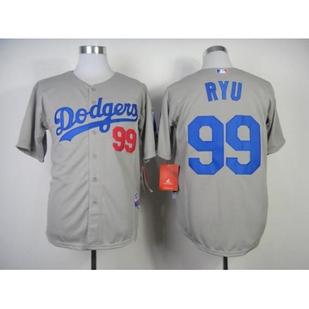 Dodgers #99 Hyun-Jin Ryu Grey Cool Base Stitched MLB Jersey