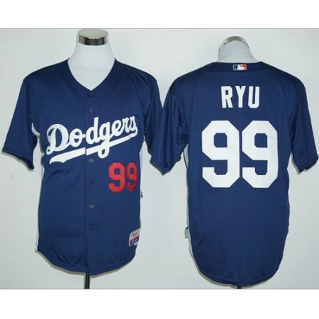 Dodgers #99 Hyun-Jin Ryu Navy Blue Cooperstown Stitched MLB Jersey