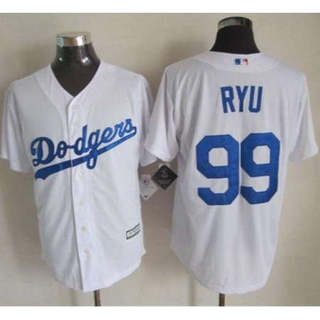 Dodgers #99 Hyun-Jin Ryu White New Cool Base Stitched MLB Jersey
