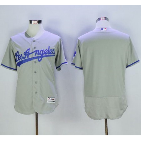 Dodgers Blank Grey Flexbase Authentic Collection Road Stitched MLB Jersey
