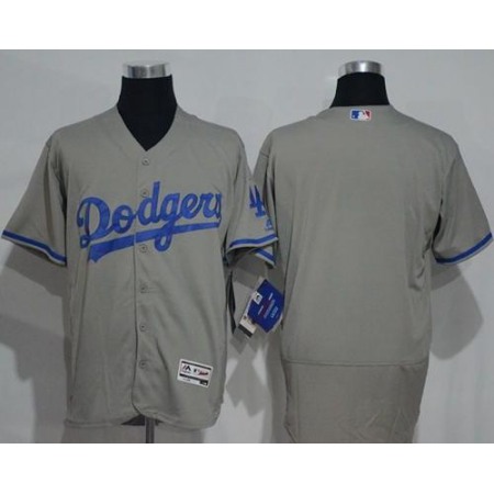 Dodgers Blank Grey Flexbase Authentic Collection Stitched MLB Jersey