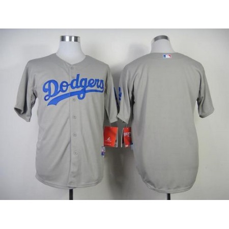 Dodgers Blank Grey w/50th Anniversary Dodger Stadium Patch Stitched MLB Jersey