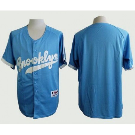 Dodgers Blank Light Blue Cooperstown Stitched MLB Jersey