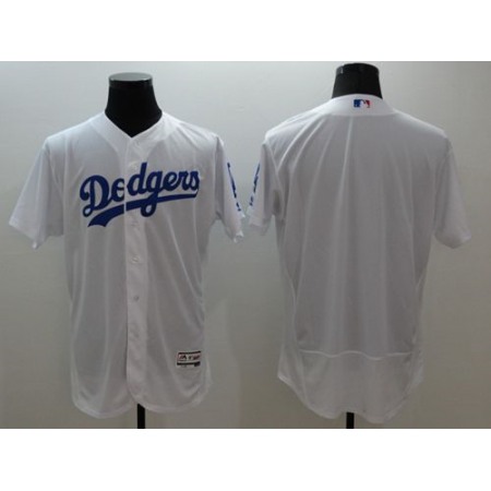 Dodgers Blank White Flexbase Authentic Collection Stitched MLB Jersey