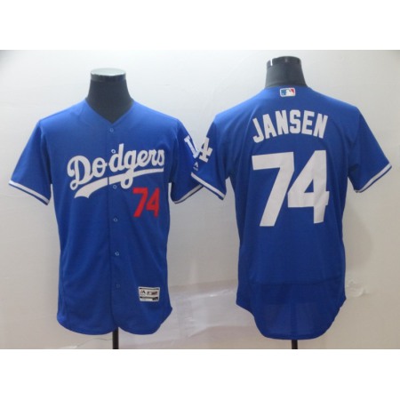 Men's Los Angeles Dodgers #74 Kenley Jansen Blue Flex Base Stitched MLB Jersey