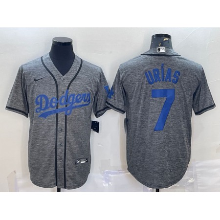 Men's Los Angeles Dodgers #7 Julio Urias Grey Cool Base Stitched Jersey