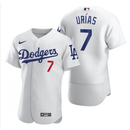 Men's Los Angeles Dodgers #7 Julio Urias White Flex Base Stitched MLB Jersey