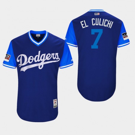 Men's Los Angeles Dodgers #7 Julio Urias "EL CULiCHi" Blue Players Weekend Stitched Jersey
