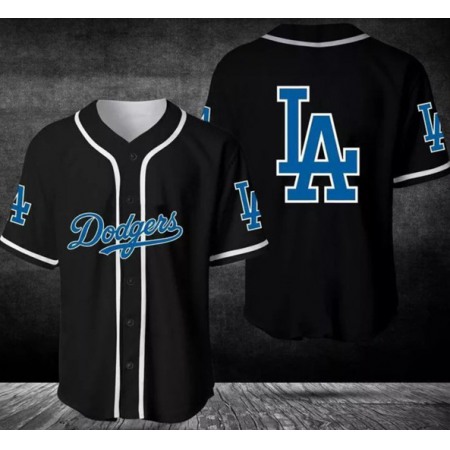 Men's Los Angeles Dodgers Black Stitched Jersey