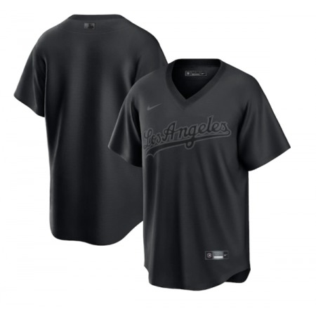 Men's Los Angeles Dodgers Blank Black Pitch Black Fashion Replica Stitched Jersey